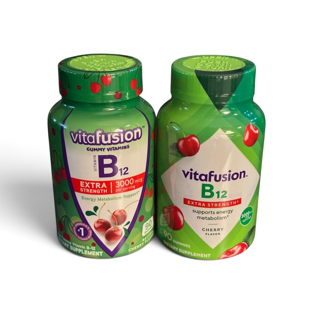 Lot 2 Vitafusion B12 Extra Strength 3000mcg Cherry 90 Gummies Sealed 2026 2027